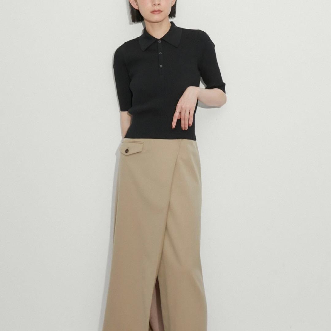 オーラリー　GIZA HIGH GAUGE RIB KNIT POLO ポロ