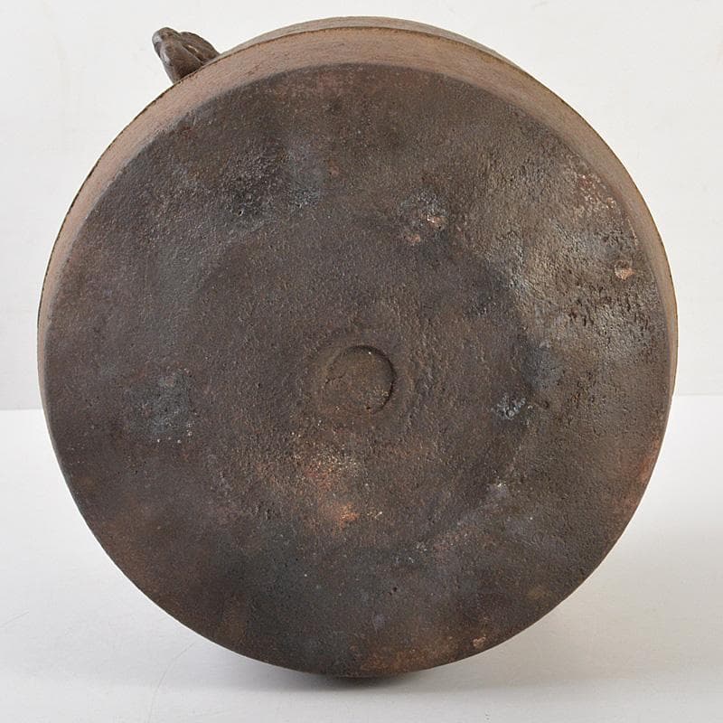 茶道具　釜師　伊藤鐐一造　肩衝筒釜　鉄釜　共箱　V　6567C