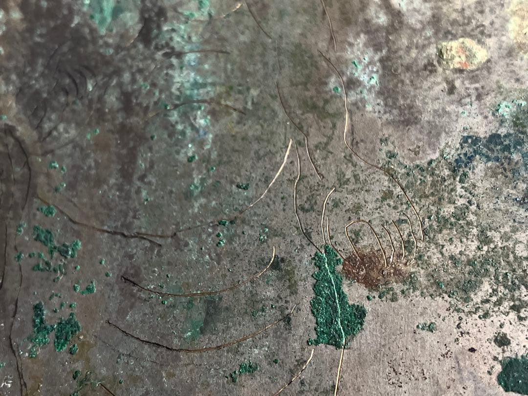 【平安〜院政期 銀張り線刻仏板11〜12世紀頃】骨董アンティーク美術芸術金工工芸