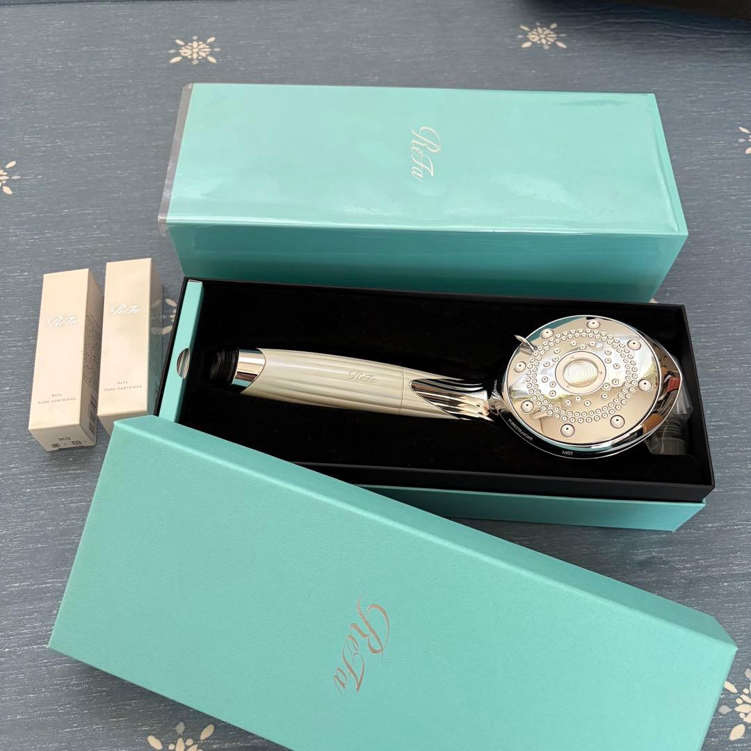 Refaシャワーヘッド ファインバブルピュア　カートリッジ2つ付き