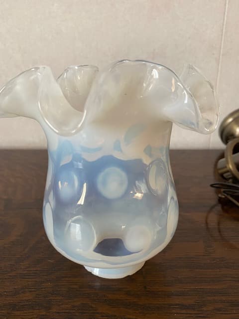 フェントン　オパールセント　ドット　ランプシェード　ビンテージ硝子シェード