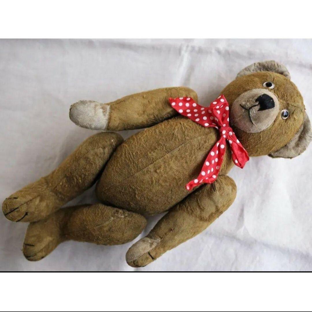 アンティーク 丸顔の古い テディベア フランス