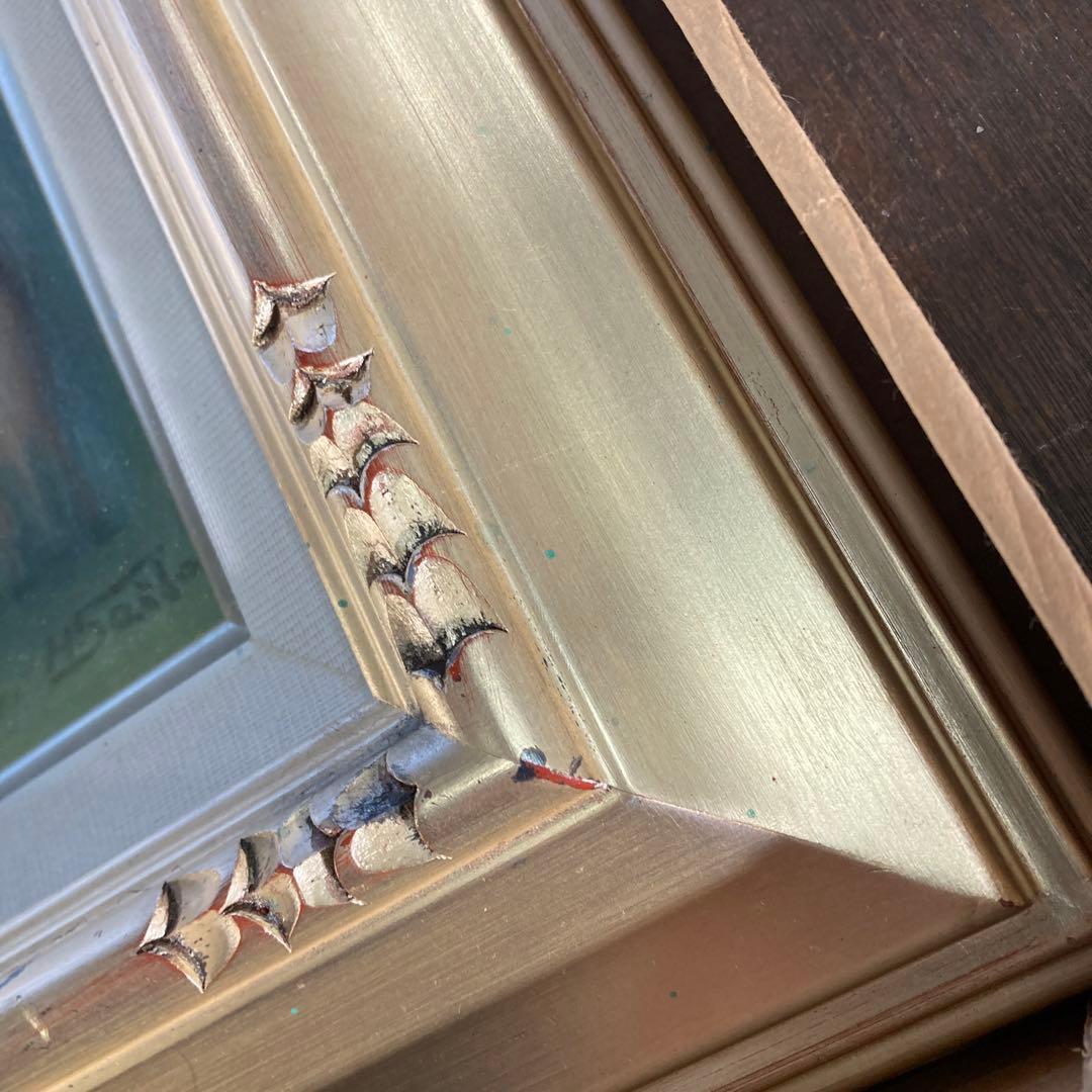 真作 斉藤秀雄 「樹と牛」 油彩画 原画 SM 額装済み 日本現代絵画