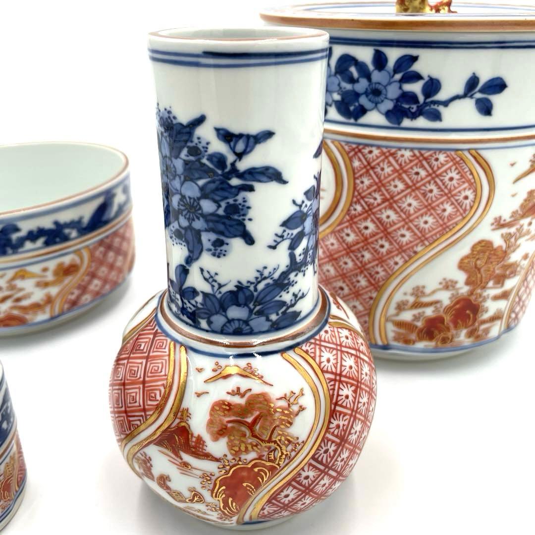 茶道具　染付　金襴手　花鳥文　平安　秀峰　台子皆具　水指　蓋置　釈立　建水　茶器