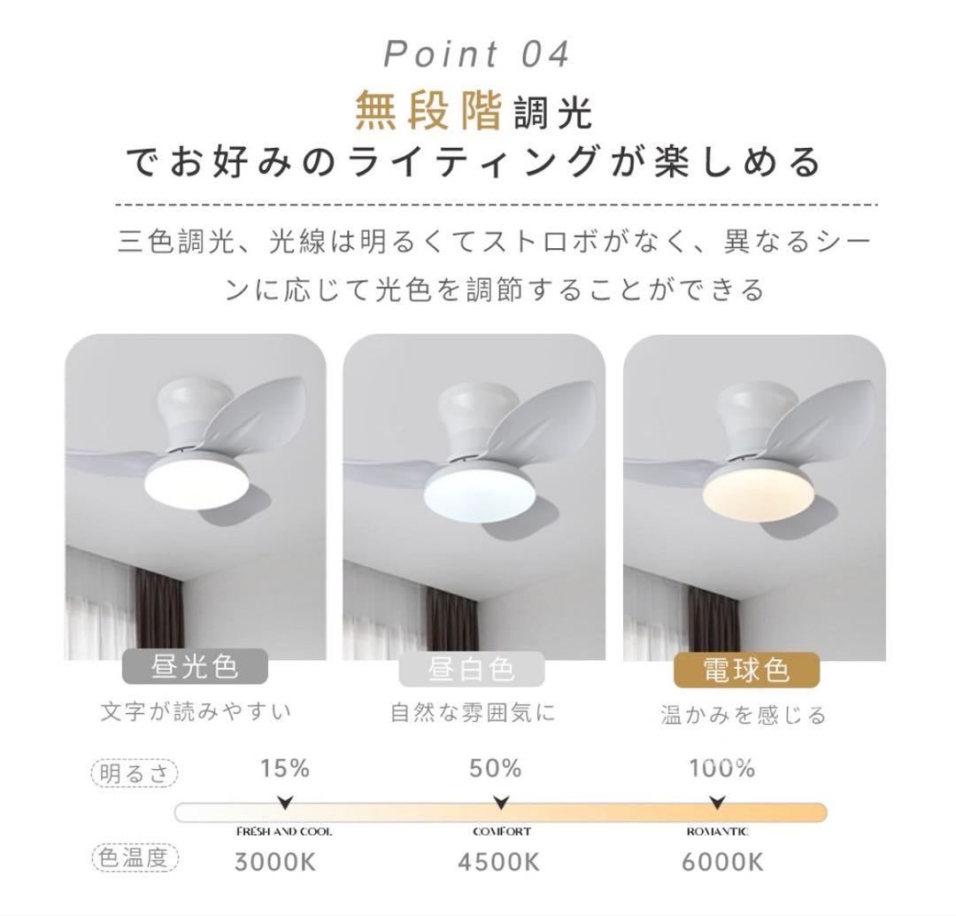 LEDシーリングファン 無段階調光機能付き