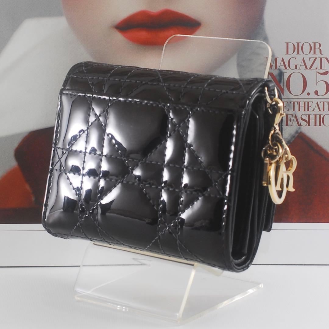 ＊Lady Dior＊ディオール＊エナメル＊ロータスウォレット＊カナージュ