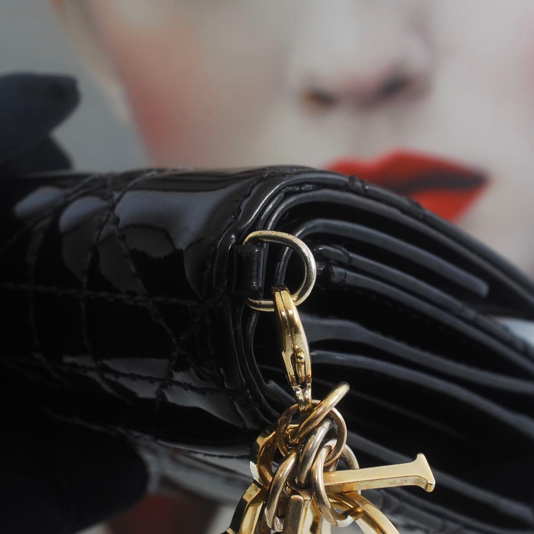 ＊Lady Dior＊ディオール＊エナメル＊ロータスウォレット＊カナージュ