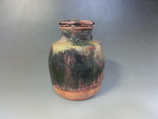 茶入れ■祖母懐茶入れ 飴釉 時代物 桐箱付 古いお茶道具 古美術 時代物 骨董■