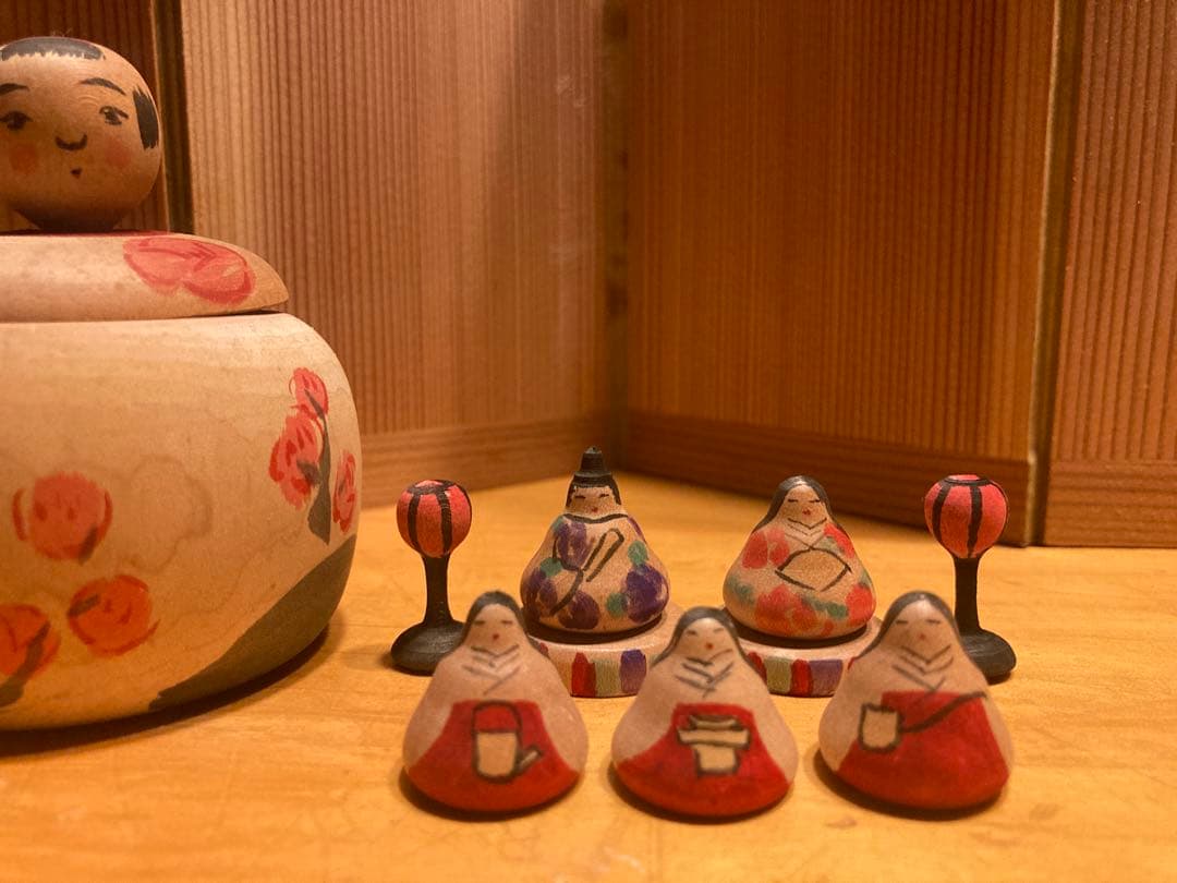 伝統こけし津軽系　今晃工人作　雛人形セット