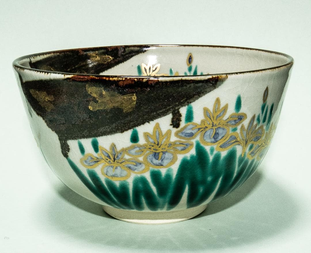 陶芸-1639　北風一三　八橋茶盌　共箱