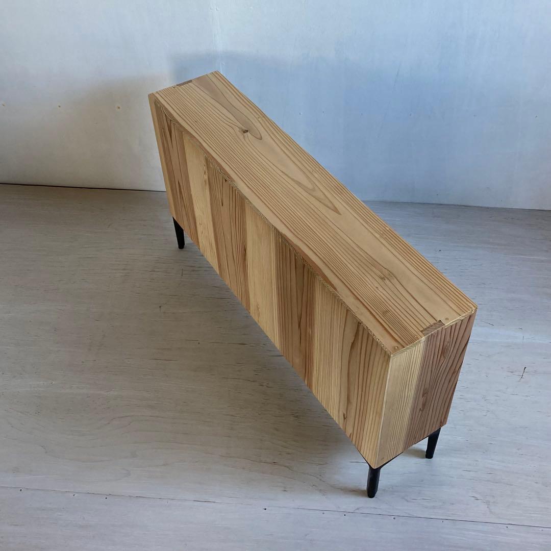 古い木製 オープンラック 鉄脚 木製棚 展示棚