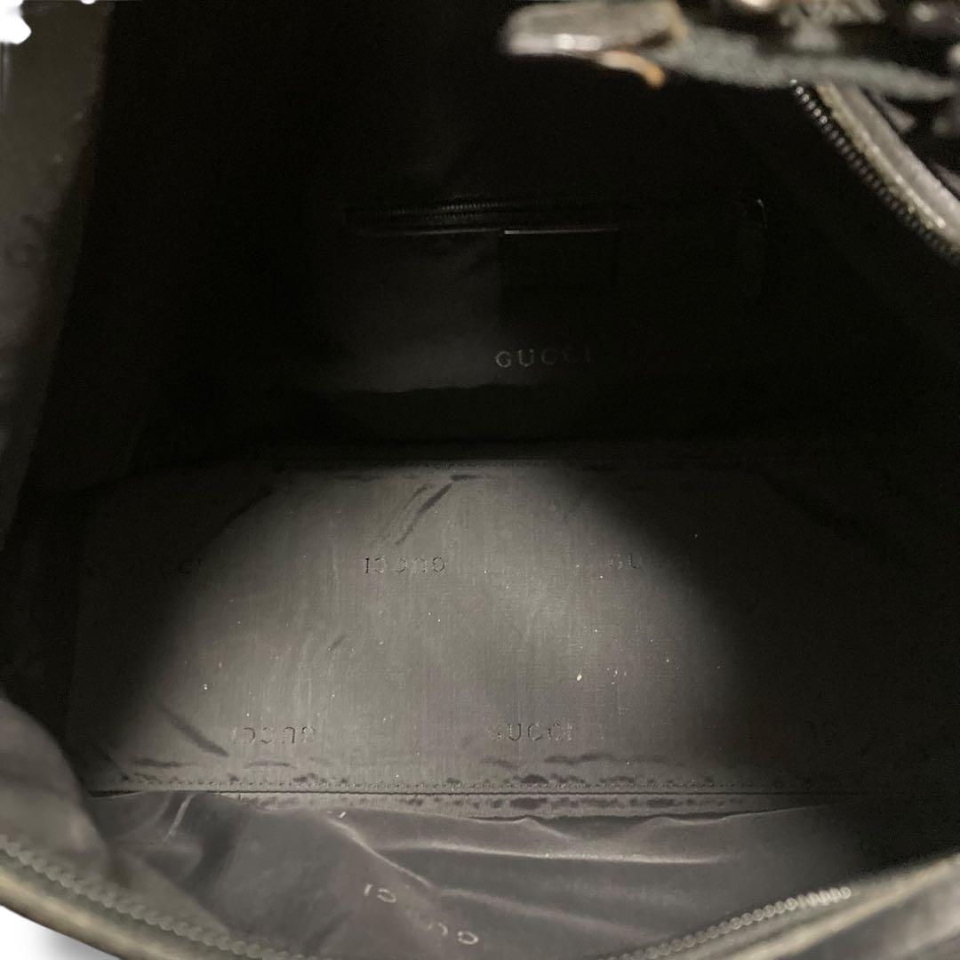 グッチ　ワンショルダー　ハンドバッグ　G金具　ナイロン　ブラック