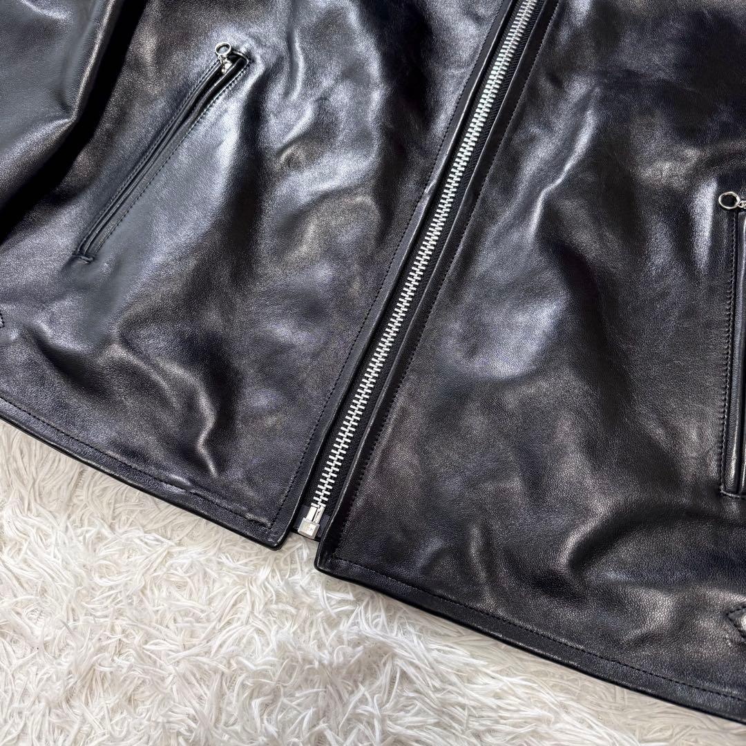 極美品/XL✨Schott ライダースジャケット シングル　羊革　黒