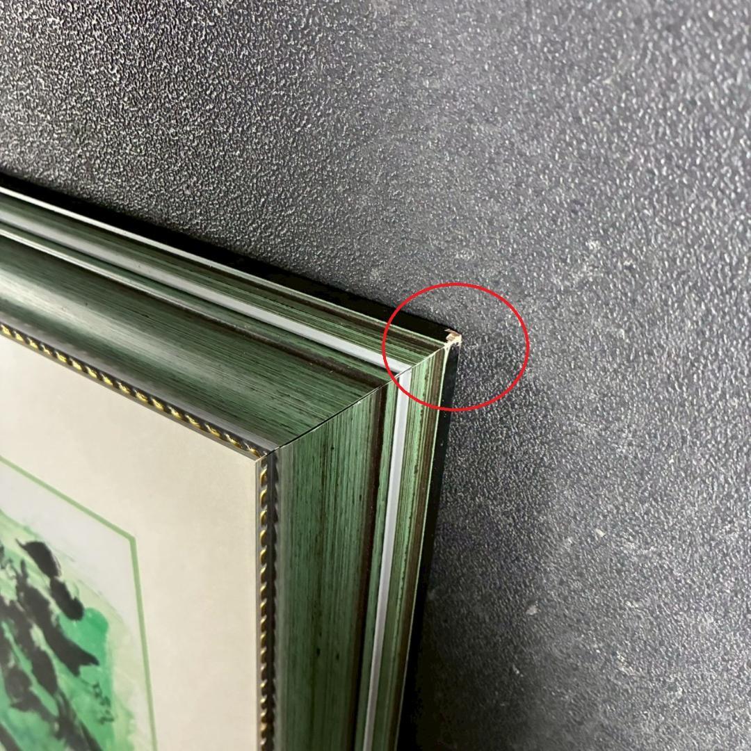 美品 マルク・シャガール「グリーンバード」リトグラフポスター 額縁入 世界の名画