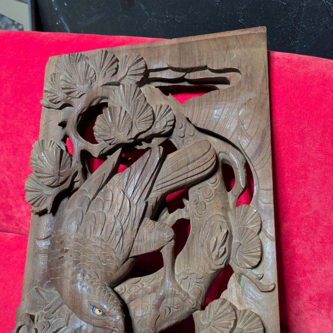 木彫り　彫刻　欄間　鷹　鳥　和柄　置物　だんじり　山車