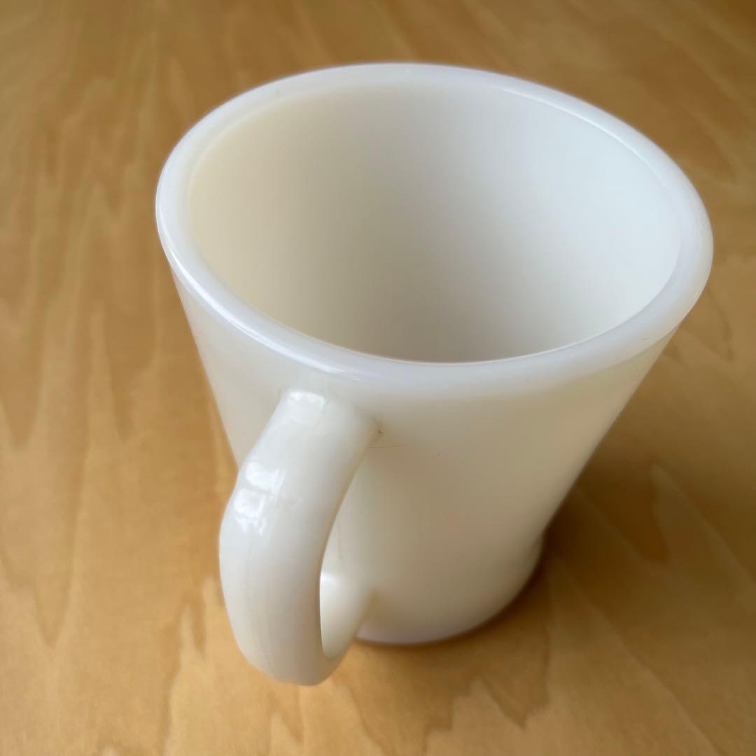 FireKingファイヤーキング Dハンドルマグ 1950年代前半 ミルクガラス