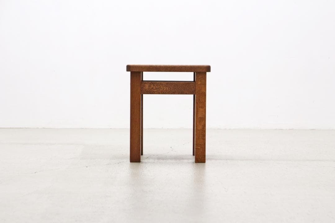 オーク無垢材 スツール チェア 椅子 花台 展示台 ヴィンテージ