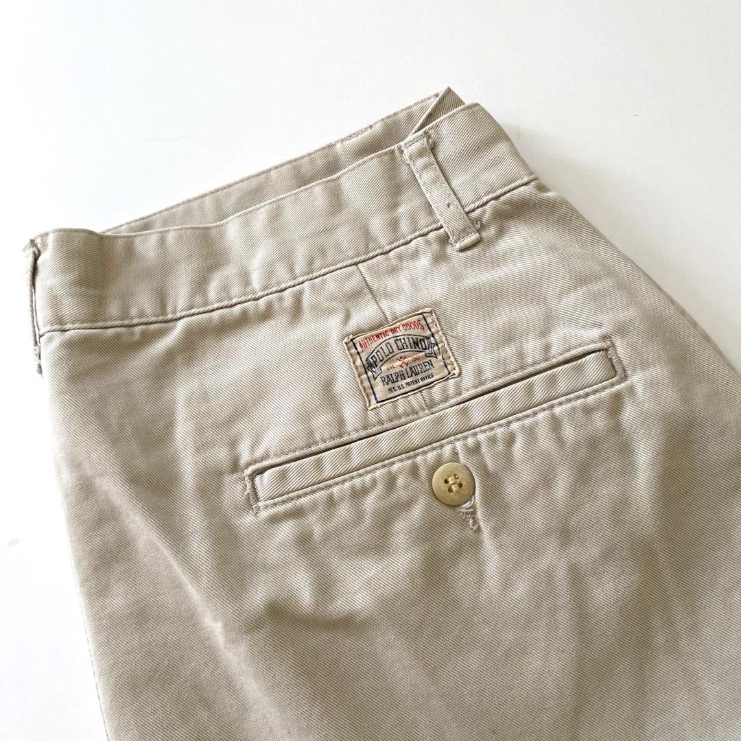 90s ポロラルフローレン ポロチノ 初期型 アンドリュー ツータック ベージュ