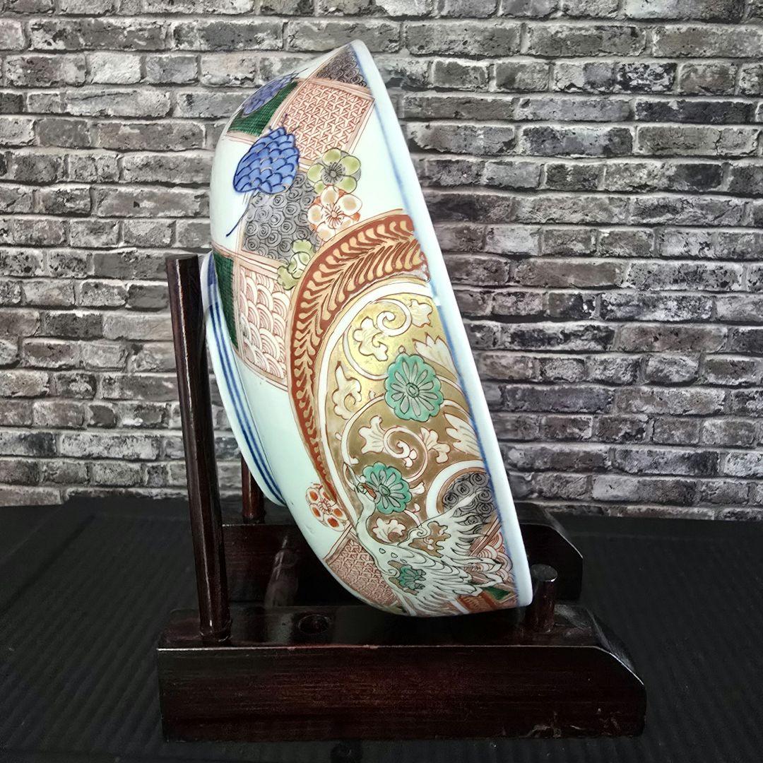 【骨董品】【アンティーク】 【古伊万里】【有田焼】 有田焼飾り大皿 飾り棚付