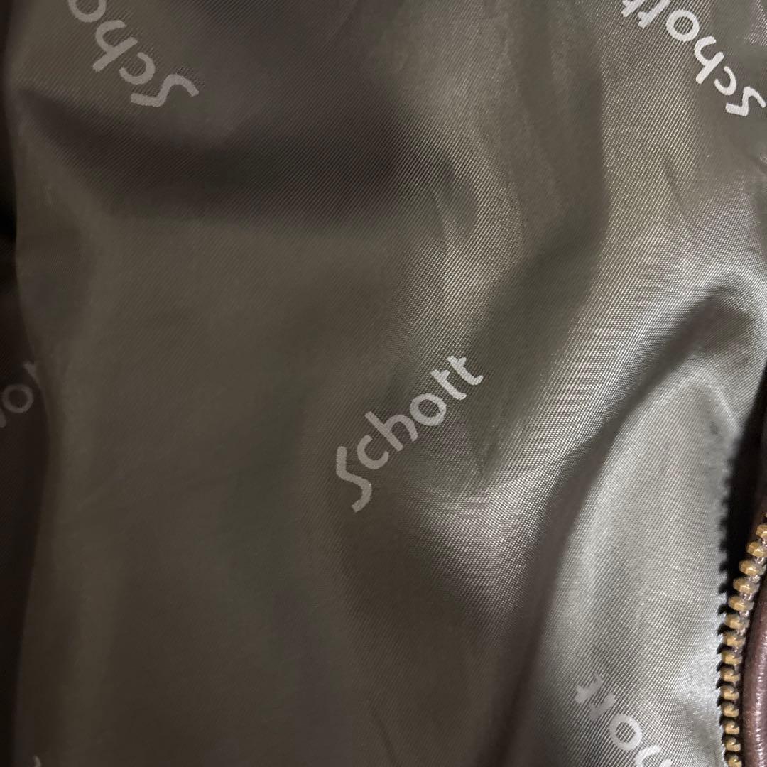 Schott 襟付きシングルライダース 642 ダークブラウン