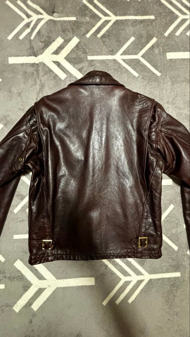 Schott 襟付きシングルライダース 642 ダークブラウン