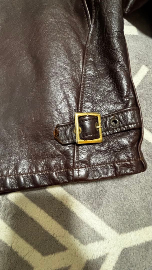 Schott 襟付きシングルライダース 642 ダークブラウン