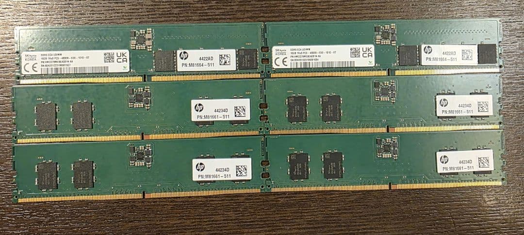 SK hynix DDR5 UDIMM 8GB×4＋16GB×2 計6枚