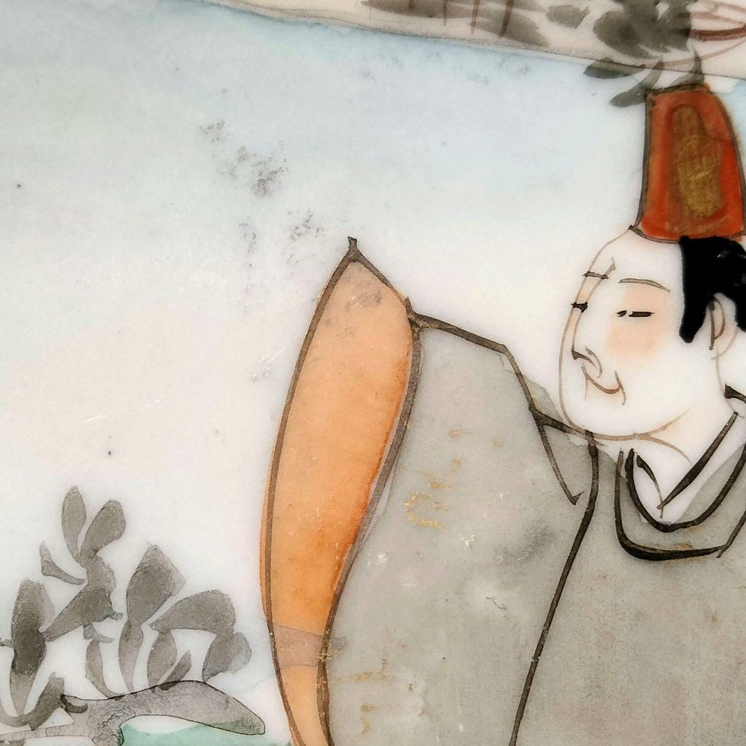 Y324-1 九谷造 人物画 大鉢 明治初期 直径24.2cm　II