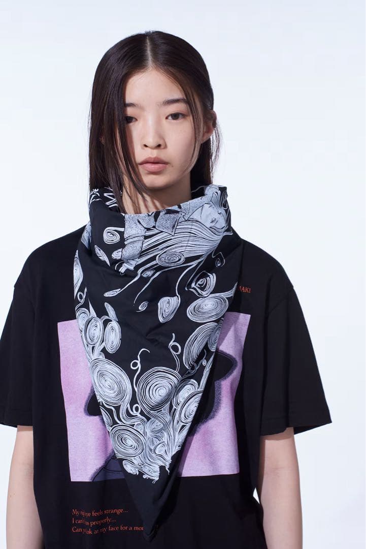 S'YTE×伊藤潤二 25aw 五島桐絵スカーフ / うずまき