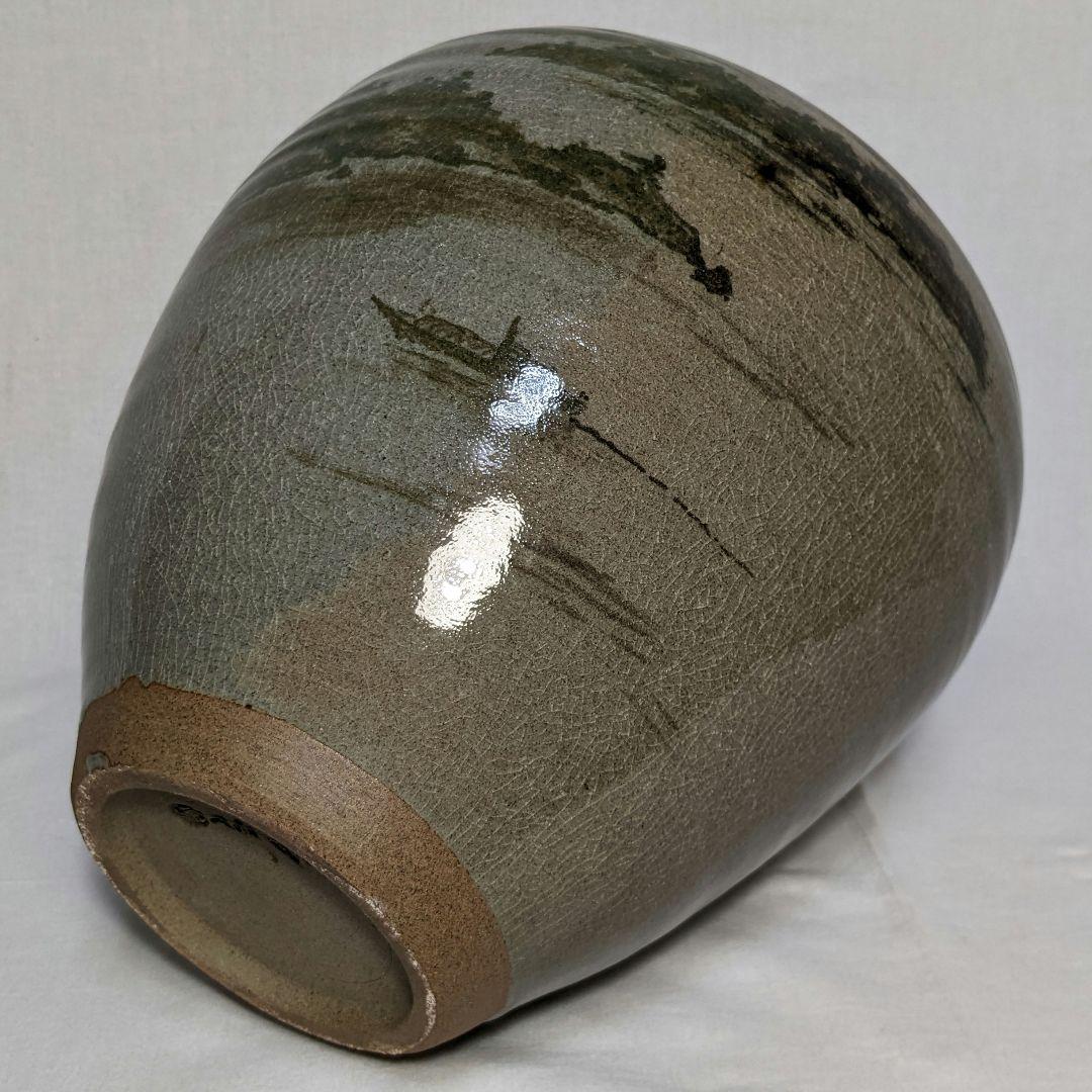 森香泉 虫明焼 壺 共箱 壷 絵付け 花器 フラワーベース 花瓶 華道具 茶道具