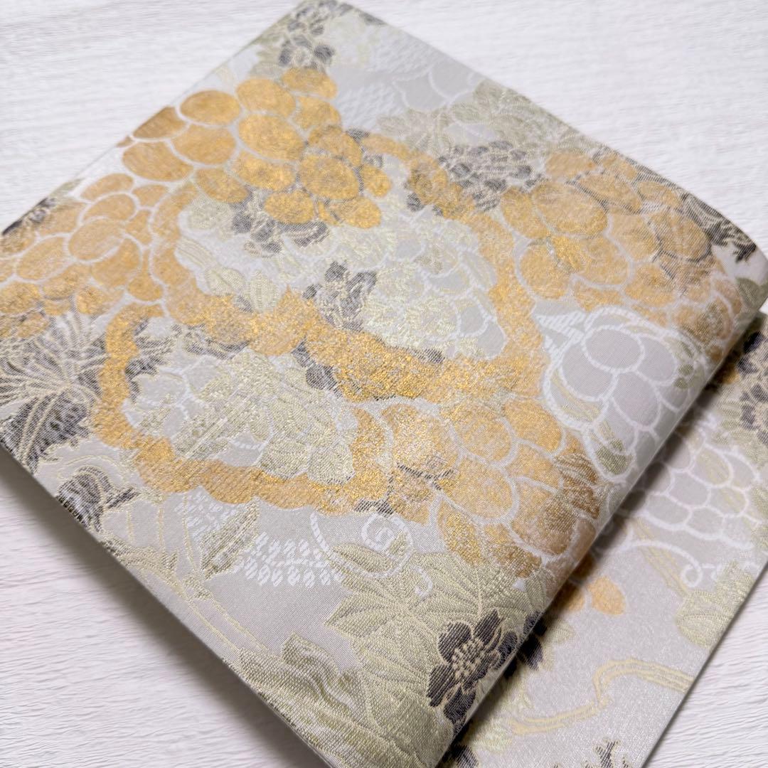 m-53 染色の名門 しょうざん謹製 葡萄 六通 袋帯 正絹 新品未使用