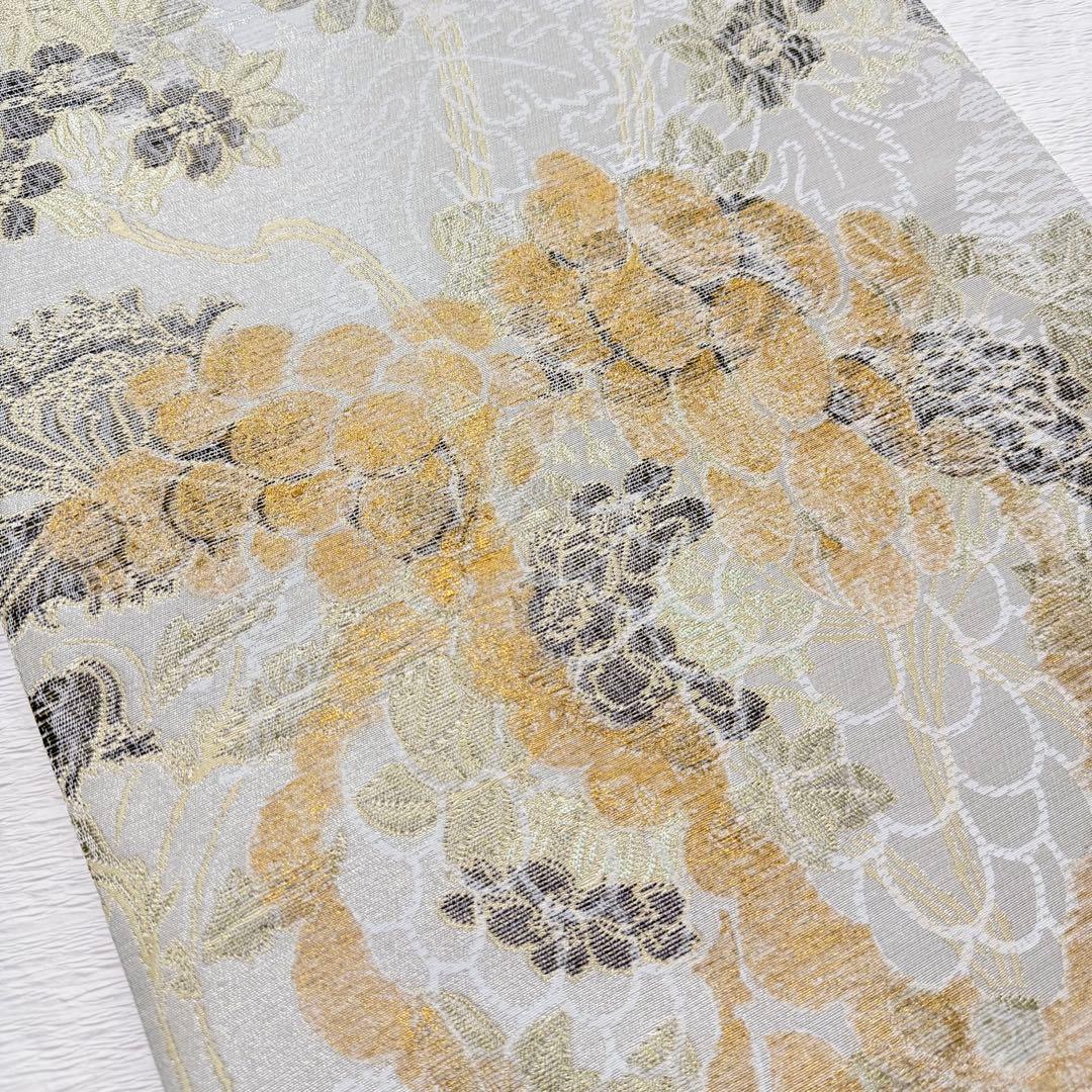 m-53 染色の名門 しょうざん謹製 葡萄 六通 袋帯 正絹 新品未使用