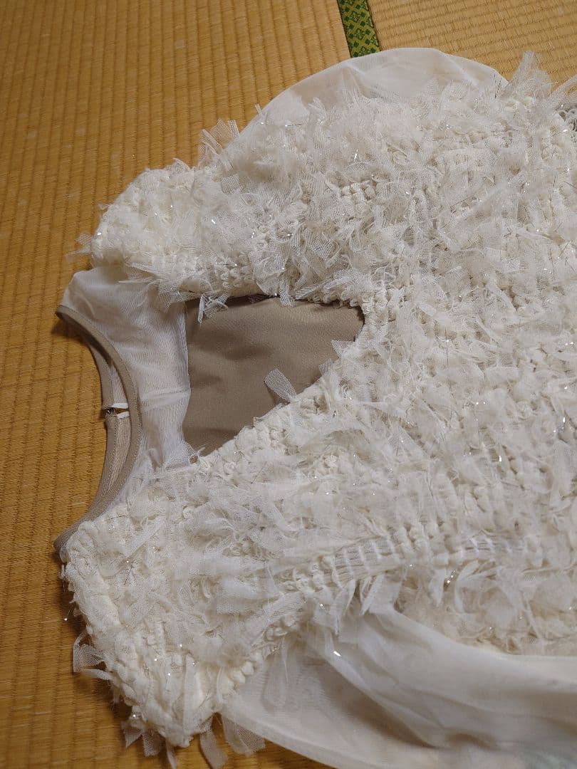 新品nianaフリンジグリッターベストセットドレス Lサイズ　結婚式　お呼ばれ