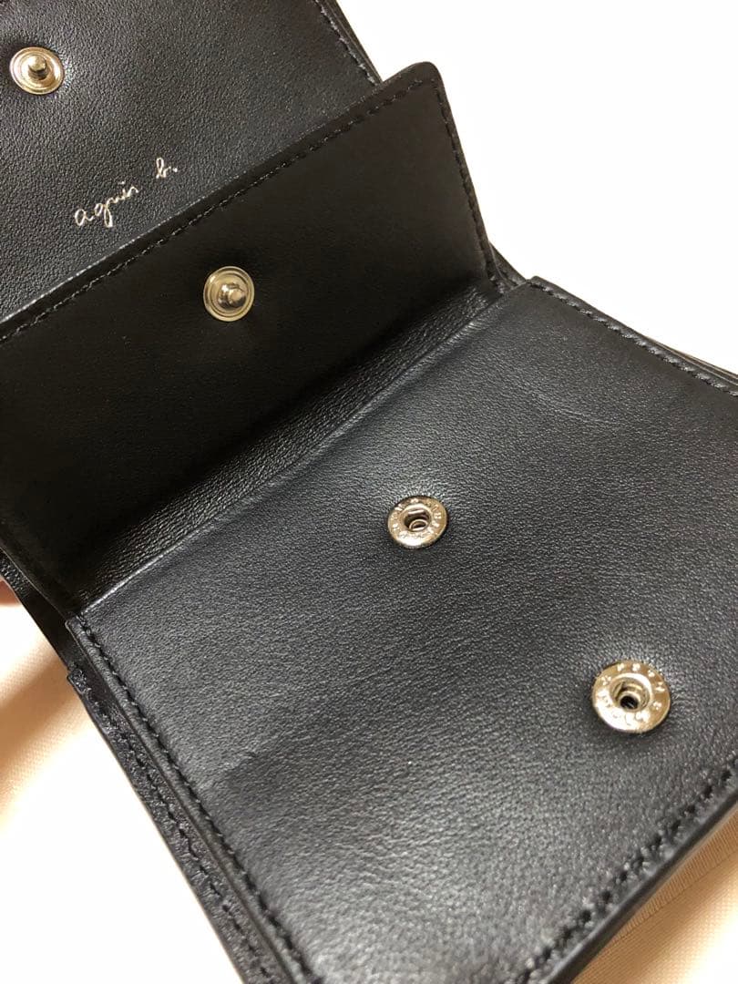 agnes b. アニエスベー 二つ折り財布 リボン ブラック