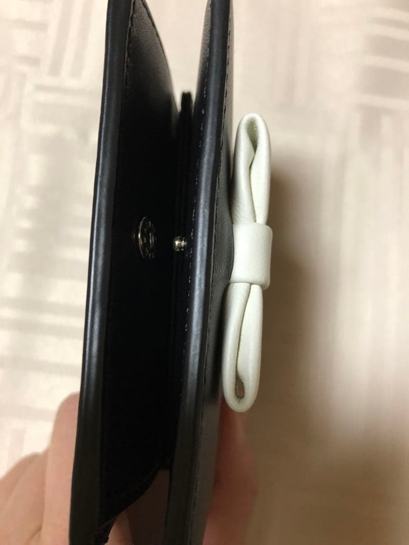 agnes b. アニエスベー 二つ折り財布 リボン ブラック