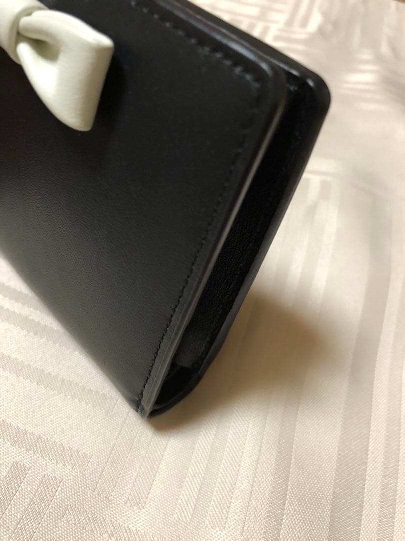 agnes b. アニエスベー 二つ折り財布 リボン ブラック