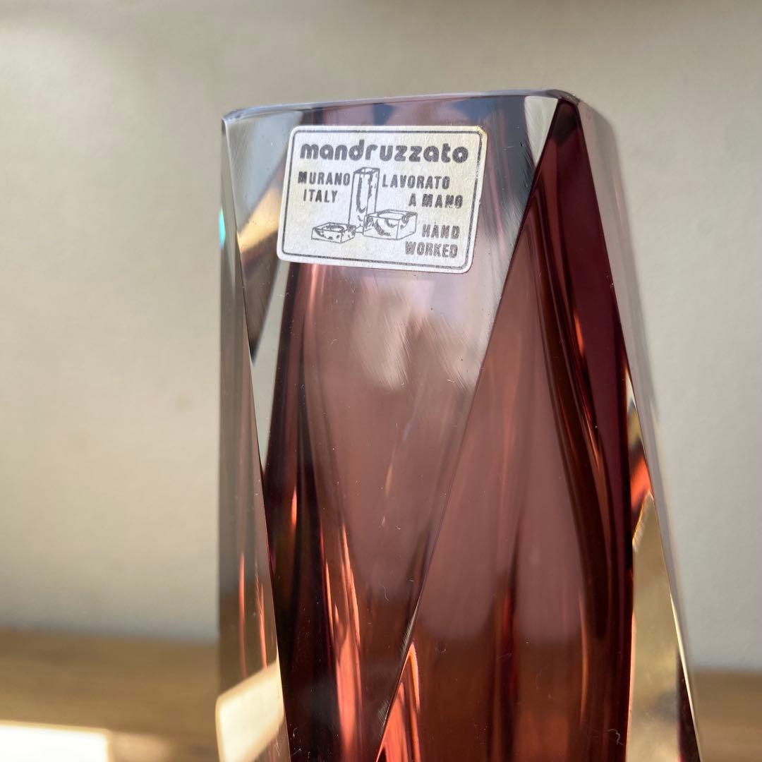 ソンメルソ　ムラーノ　赤紫　ムラノガラス　ベネチア　フラワーベース