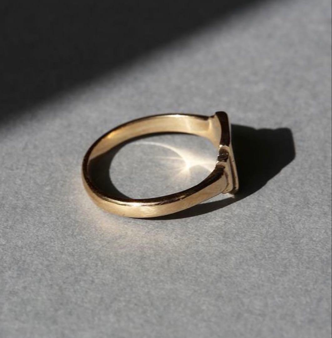 英国ビンテージ 50’s スクエア9CT シグネットリング