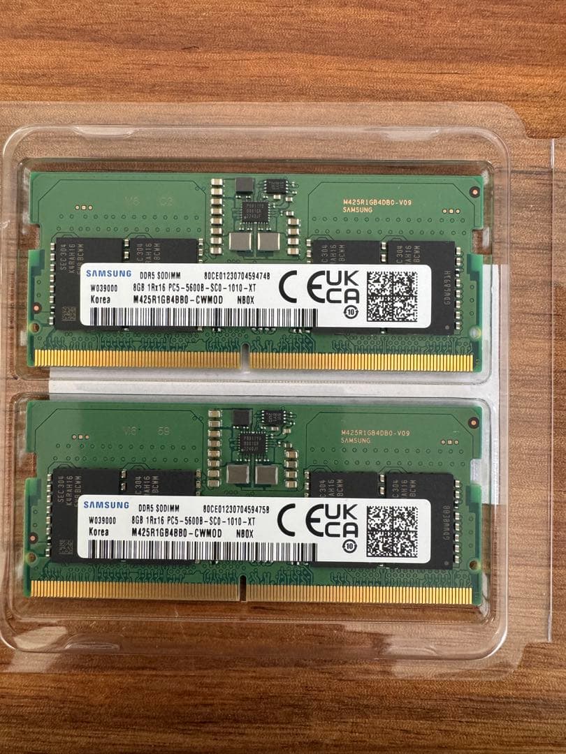 Samsung DDR5 (SODIMM) メモリ16GB（8GB 2枚セット）