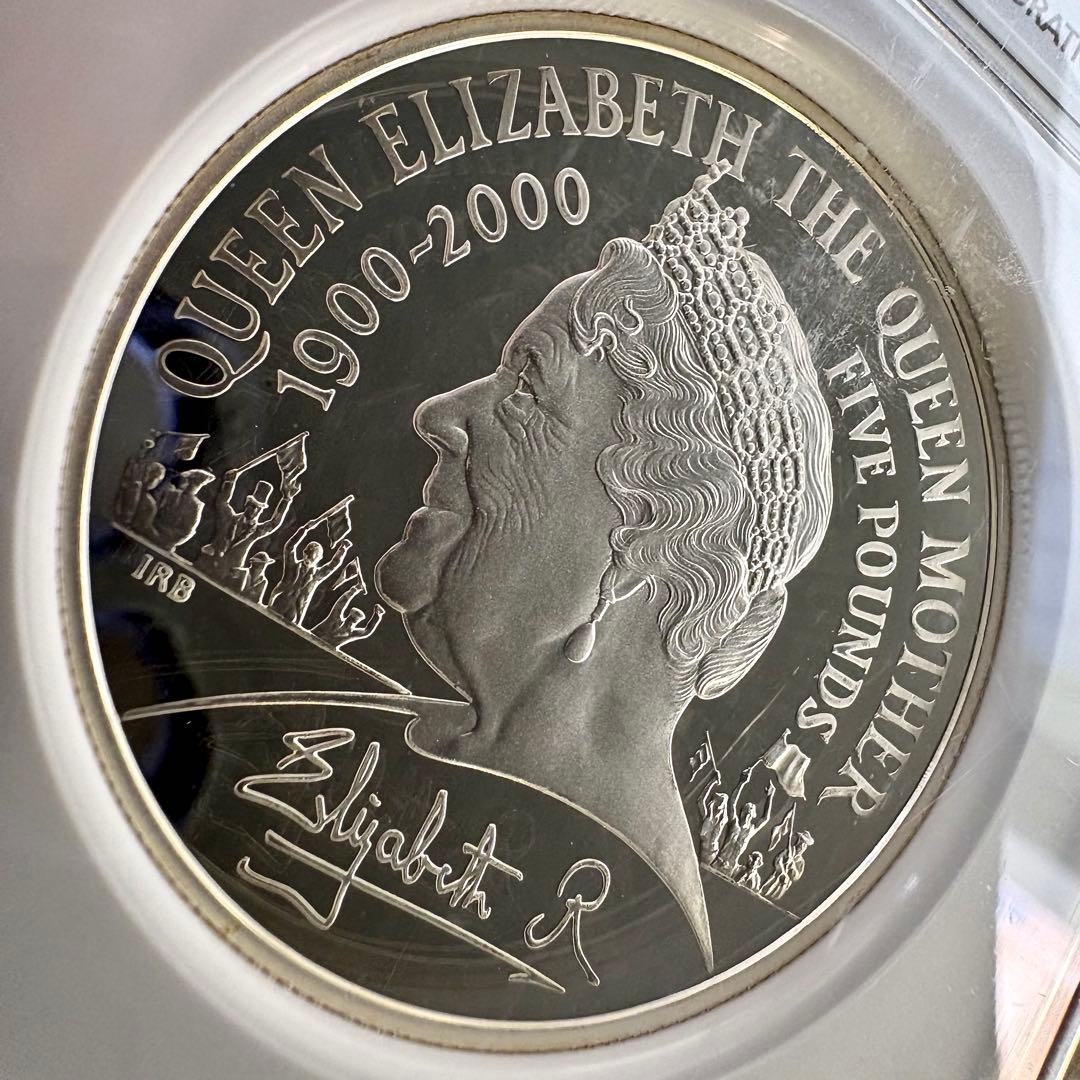 2000 クイーンマザー 生誕100年 5ポンド 銀貨 NGC PF69 UC
