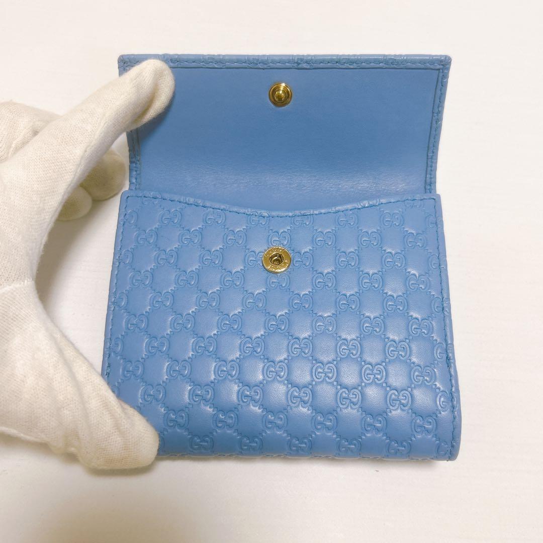 極美品✨レアカラー✨GUCCI グッチ 二つ折り財布 マイクロシマ GG レザー