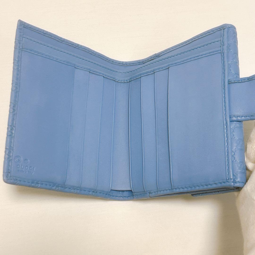 極美品✨レアカラー✨GUCCI グッチ 二つ折り財布 マイクロシマ GG レザー