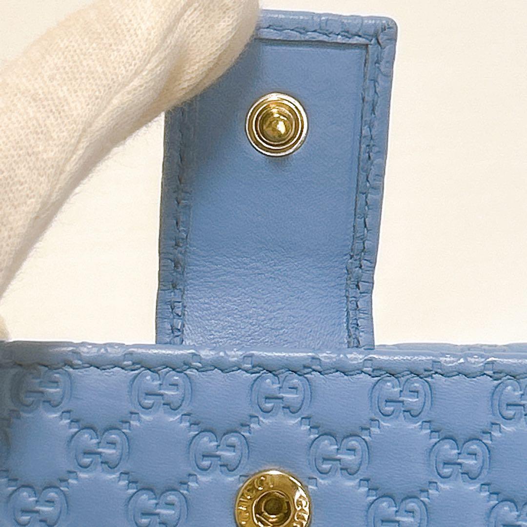 極美品✨レアカラー✨GUCCI グッチ 二つ折り財布 マイクロシマ GG レザー