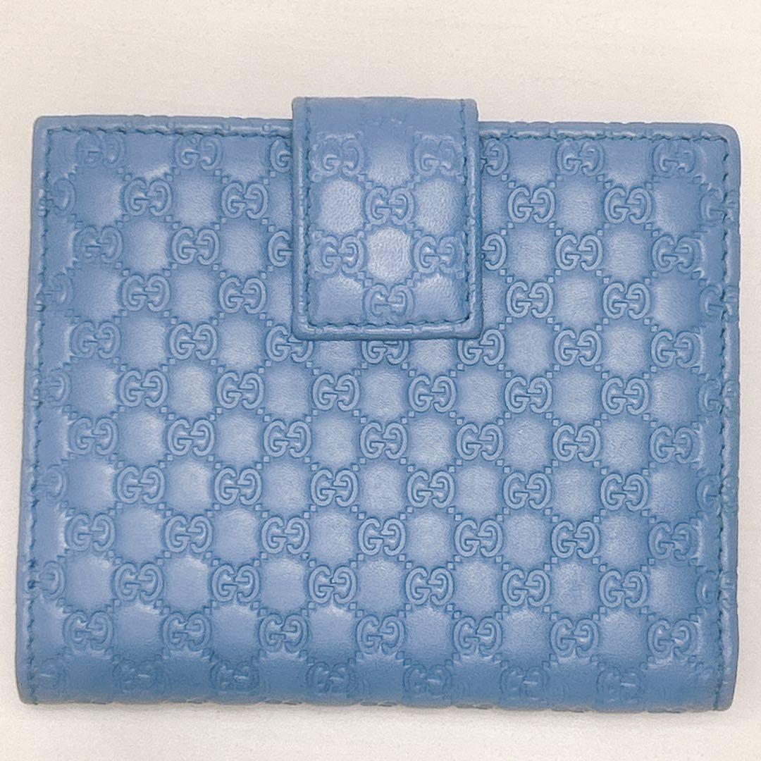 極美品✨レアカラー✨GUCCI グッチ 二つ折り財布 マイクロシマ GG レザー
