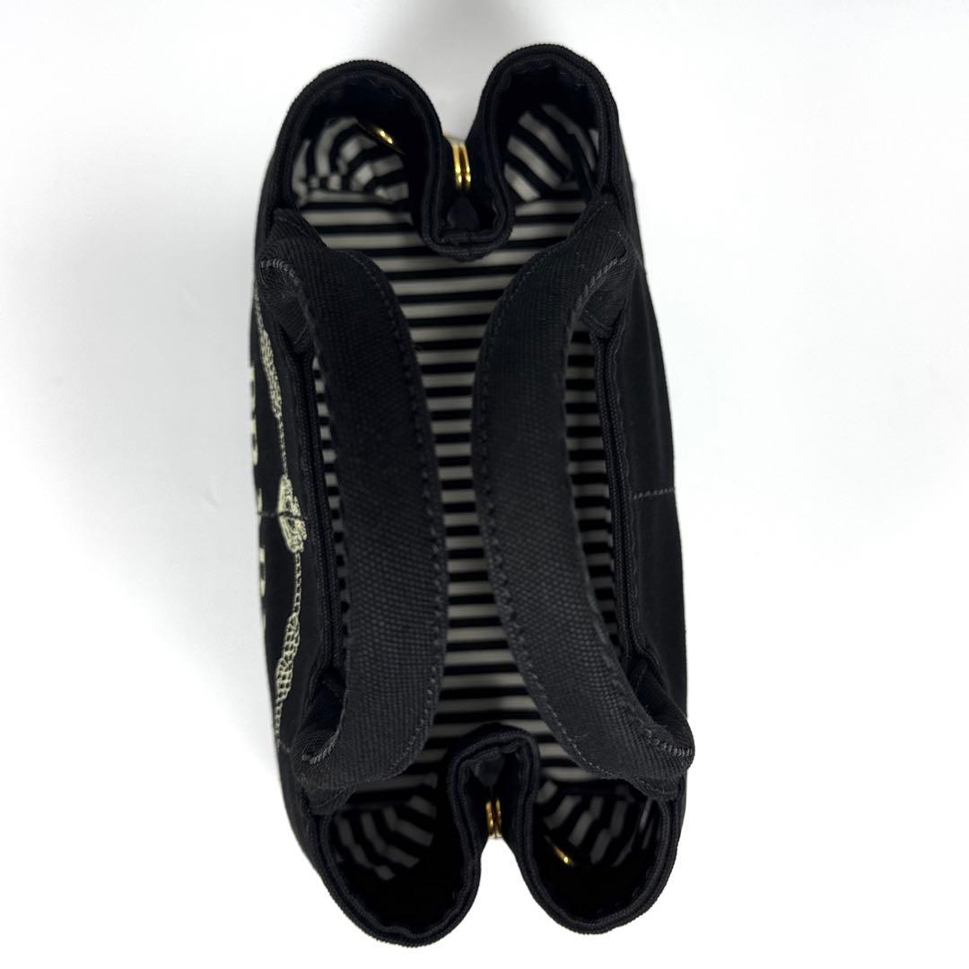 極美品✨ PRADA カナパ S 2way ショルダー付 ストライプ 黒