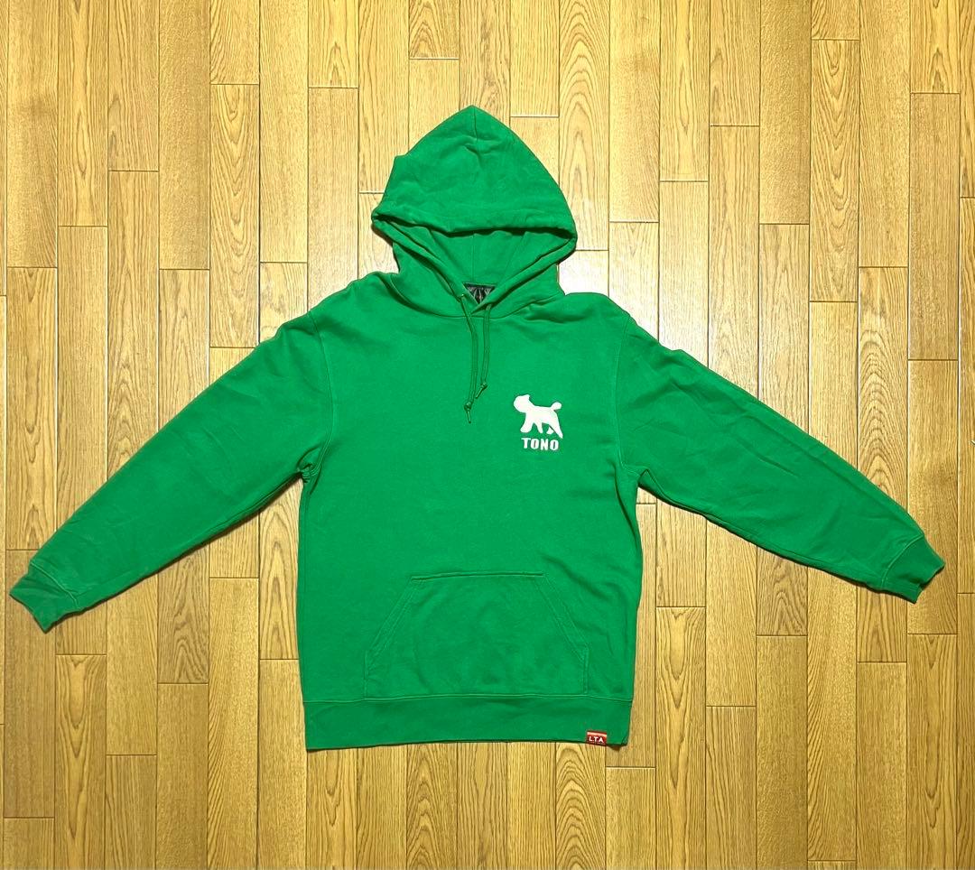 上田瞳コラボプルオーバーパーカー　グリーン　L