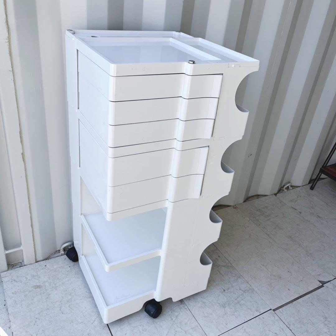 取付無料！B-LINE ボビーワゴン 4段5トレイ ホワイトラック✨