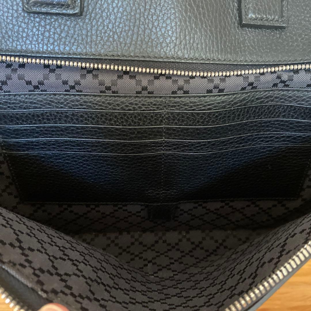 GUCCI グッチ ブラックレザー ビジネスバッグ ボストンバッグ