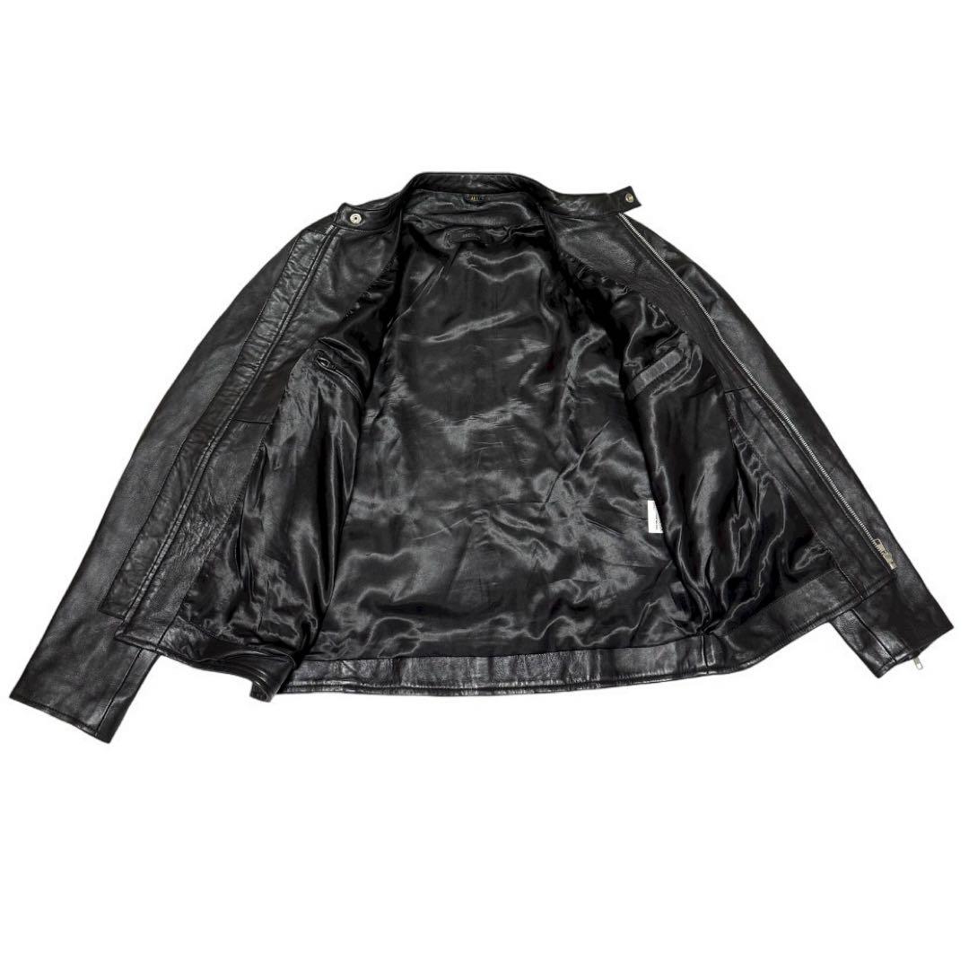 レニウム RHENIUM シングル　ライダースジャケット　羊革　46　ブラック