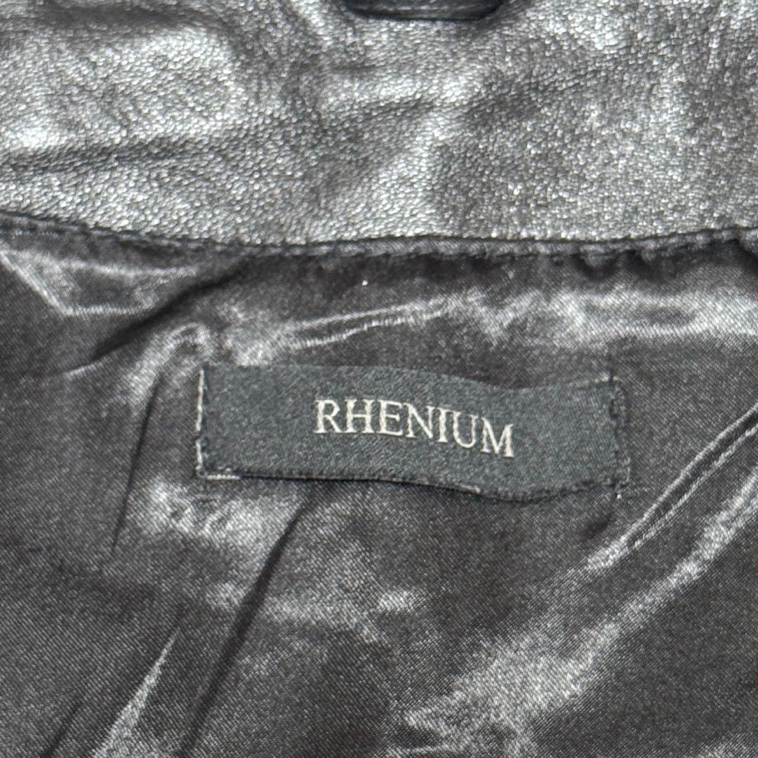 レニウム RHENIUM シングル　ライダースジャケット　羊革　46　ブラック